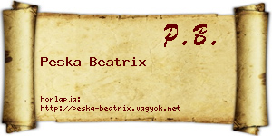 Peska Beatrix névjegykártya